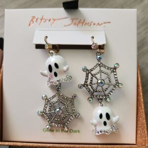 Betsey johnson Ghost web earrings